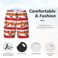 thumbnail image 3 of Yiaed Red Lobster Print Mens Swim Trunks Bathing Suit Compression Liner Beach Swim Shorts Swimwear Quick Dry Zipper Pocket No-Chafing Board Short-Small, 3 of 6