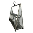 thumbnail image 4 of Rustic Western Farmhouse Galvanized Metal Triple Pillar Candleholder Trapezium, 4 of 5