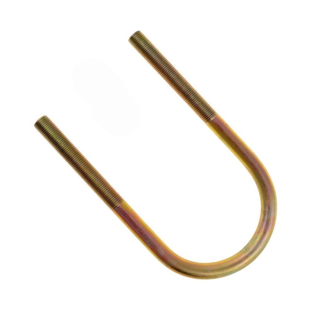 KarParts360 Threaded U-Bolt | Yellow Zinc | Steel | Round U-Bolt | Heat Hardened | Fine Thread | 1/2 Inches Thread Diameter