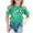 Green, variant on Girls Short Sleeve T-Shirts Kids Summer Tops Crewneck Basic Graphic Tees 5-14 Years, Comfortable Casual Soft Breathable Top For Kids Youth And Teenagers