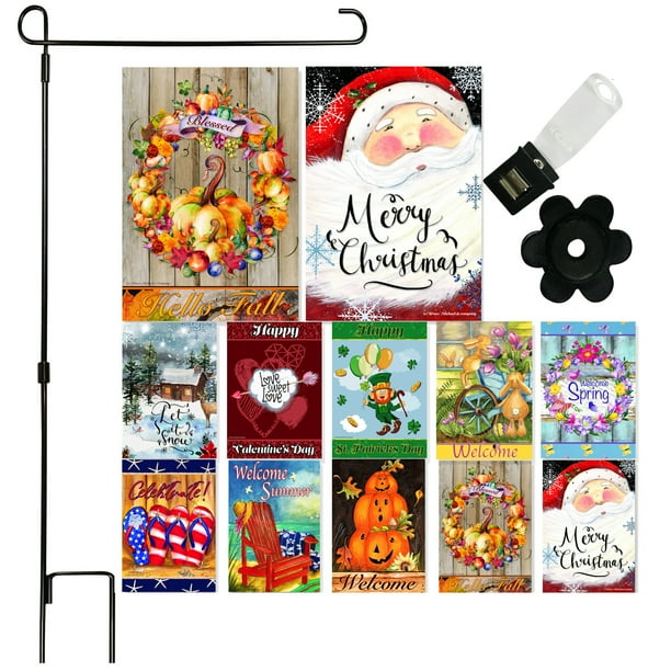 Seasonal Garden Flag Set of 1012 x 18 Inch Yard Flag Decorations