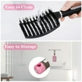thumbnail image 5 of HEQUSIGNS 3 Pcs Boar Bristle Hair Brush, Detangle Hair Brush Make Hair Shiny and Healthier, Curved Vented Hair Brush for Men and Women Kids Wet and Dry Hair Long, Thick, Curly, Tangled Hair, 5 of 8