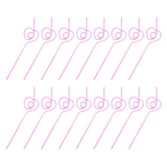 Straw Valentine's Day Straws Tumblers Colored Drinking Bendable Drinks Pink The Pet Child Bride 25 Pcs
