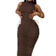 thumbnail image 2 of VISgogo Vestido sin mangas para mujer con cuello alto, correas laterales ajustables sólidas, ropa de verano flaca VISgogo moda, 2 of 9