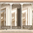 thumbnail image 2 of Keonjinn LED Bathroom Mirror with Frontlit and Backlit 40'' x 24'', Stepless 3 Colors Temperature & Dimmable LED Wall Mount Mirror, Modern Rectangle Anti-fog Frameless LED Mirror, 2 of 7