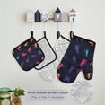 thumbnail image 5 of Colorful Cat Silhouette 5 Pcs Kitchen Set Heat Resistant Oven Mitts and Non-Slip Pot Holders with Adjustable Cooking Apron, 5 of 6
