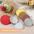 thumbnail image 5 of 6 Pcs Mason Jar Lids, Colored Tinplate Canning Lids with Label for Regular Mouth Mason Jar for Fermenting Pickling Meal Prep Freezing, Preserving, Silver(86mm), 5 of 7