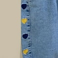 thumbnail image 5 of Gubotare Jeans for Girls High Waisted Girls Jeans Denim Elastic High Waisted Wide Leg Baggy Cargo Pants with Pockets Girl's Distressed Jeans Size 7-8 (Yellow,7-8 Years), 5 of 6