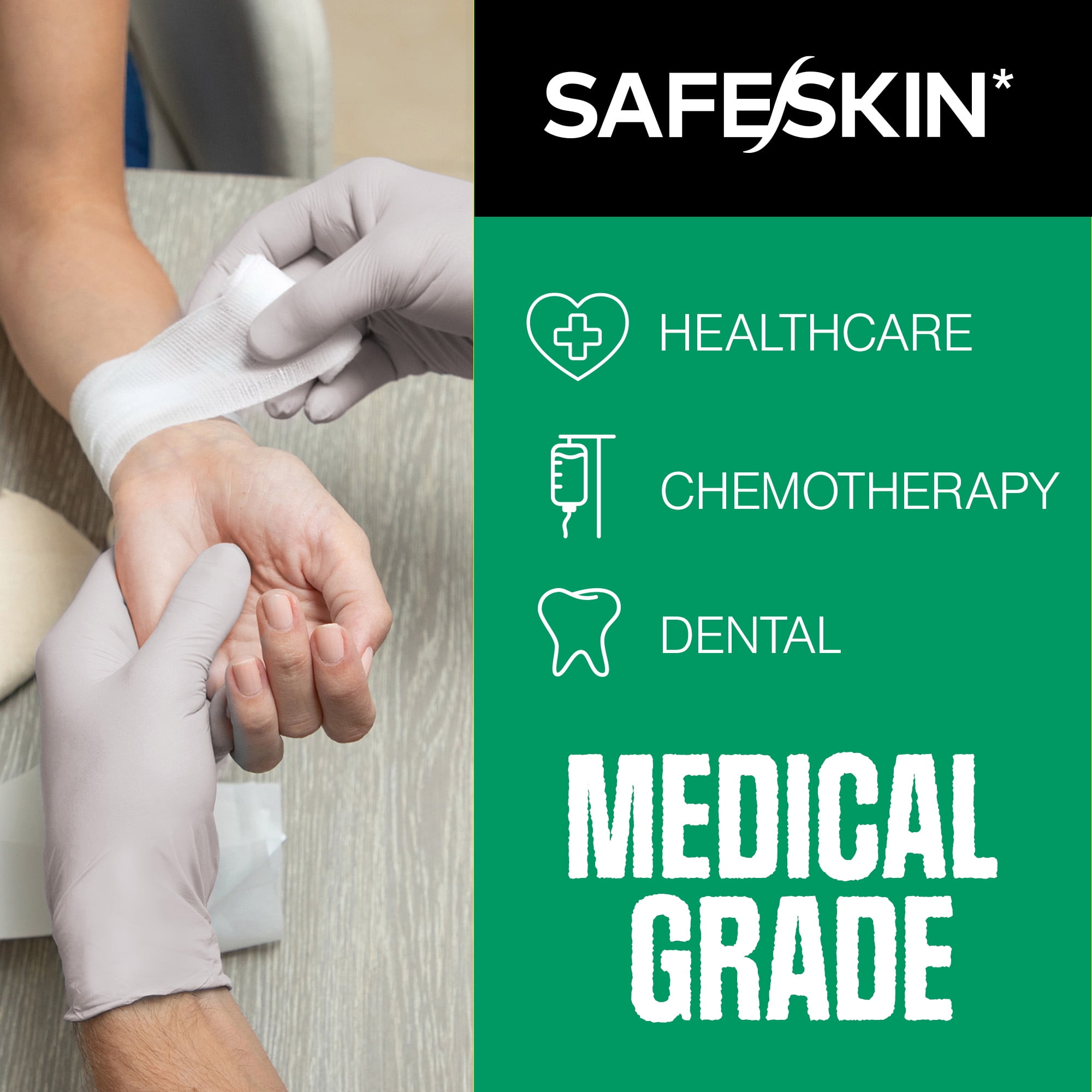 SAFESKIN Nitrile Exam Gloves - Disposable Powder Free Nitrile Gloves for Medical, Dental, Chemotherapy, Cleaning, Cooking, Food Prep, Auto - 3.5 mil Bundle 400, Size Medium