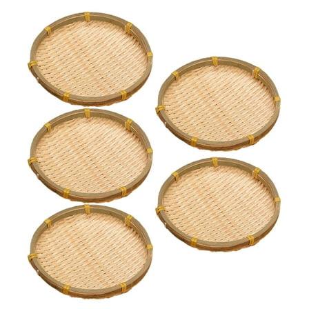 FRCOLOR 5 Pcs Fruit Basket Bamboo Sieve Storage Basket 13X13CM