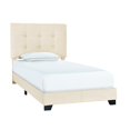 thumbnail image 1 of Tufted Twin Upholstered Bed in Beige Fabric, 1 of 10