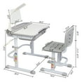 thumbnail image 3 of 70CM Lifting table top can tilt children's study desk and chair gray (with reading frame and USB lamp), 3 of 9