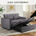 thumbnail image 4 of 3 in 1 Sleeper Sofa Bed,Velvet Convertible Sofa Bed Pull-Out Bed Couch With Side Pockets,55'' Loveseat Sleeper Sofa with Adjustable Backrest for Livingroom,Bedroom,Apartment and Small Space,Gark Gray, 4 of 7