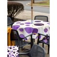 thumbnail image 5 of Outdoor Tablecloths with Umbrella Hole & Zipper, Purple Polka Dots 60x60 Inch Square Tablecloths, Modern Abstract Art Waterproof Table Cloth, Patio/Pool/Picnic Table Covers, 5 of 8