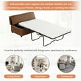 thumbnail image 5 of Twin Size Folding Sleeper Sofa Bed, Modern PU Convertible Guest Bed, Pull-Out Ottoman Couch Bed for Living Room and Apartment, Brown, 5 of 7