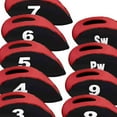 thumbnail image 3 of BAOSITY 9 Pieces Golf Iron Headcovers Golf Club Head Covers Irons Portable Golfer Equipment with Number Tags Golf Iron Head Protector Black Red, 3 of 8