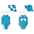thumbnail image 2 of Fozruso Toddler Kids Girl Swimsuit Baby Bow Swimwear Infant 1 Piece Beach Swim Suit With Hat Baby Girl Bathing Suits Swimwear Sets Sizes 2-3 Years, 2 of 6