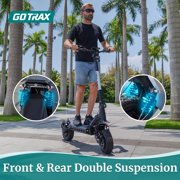 GOTRAX Odyssey Adult Electric Scooter with 11 pneumatic tires, 38 mph & 45 mile range, Dual 650W, 330lbs Max Load, Foldable, Black