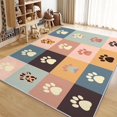 thumbnail image 3 of Area Rug 7x8 ft Cartoon Animal Footprints Living Room Non-Slip Rug, 3D Print Floor Carpet, Soft Large Area Rugs for Bedroom Dining Room Kitchen, Washable Low-Pile Rug, 3 of 7