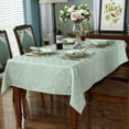 thumbnail image 4 of Jacquard Spring Sage Green Tablecloth, Flower Patterns Table Cloth Spill Proof Wrinkle Resistant Table Cover for Kitchen Dining Tabletop Decoration, 4 of 5