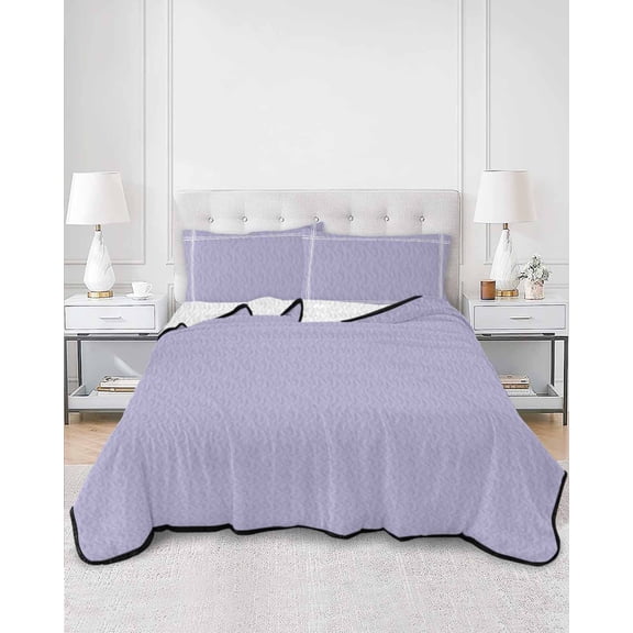 Quilts Twin XL Size, Pure Lavender Soft Comforter Bedding Set for Bed, Simple Solid Color Lightweight Quilted Bedspread with Pillow Cover(2 Pieces) for All Season, 68x98 Inch