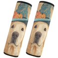 thumbnail image 2 of 2-Pack Seat Belt Covers with Flannel Seatbelt Shoulder Strap Case Adjustable Straps Soft Padding for Car Dog Wearing A Witch Hat Small, 2 of 8