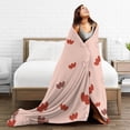 thumbnail image 5 of DouZhe Ultra-Soft Micro Fleece Lightweight Flannel Bed Blanket, Pink Hearts Romantic Love Print Cozy Warm Throw Blankets, 60"x50", 5 of 7