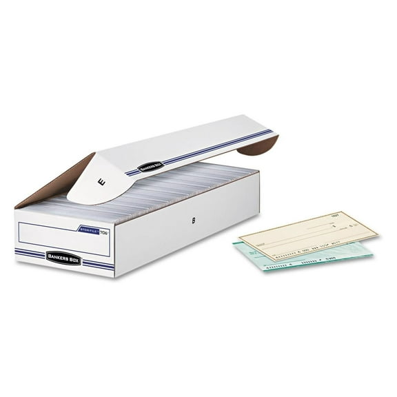 Bankers Box 00706 Storage File, Check/Deposit Slip, 9-Inch x24-Inch x4-Inch, 12/CT, White