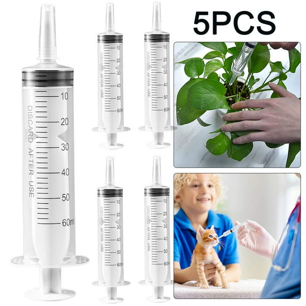 Jeringa Enema 5 Uds. 60ml Jeringa Plástico Saludable Sin Aguja para Alimentación Alimentos