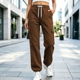 thumbnail image 6 of SYwaren Sweatpants for Women Casual Baggy Drawstring Elastic Waistband Solid Color Tapered Cuffed Jogger Pants with Pockets, 6 of 8