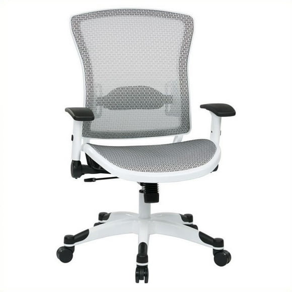 Managers White Office Chair with Padded Mesh Seat
