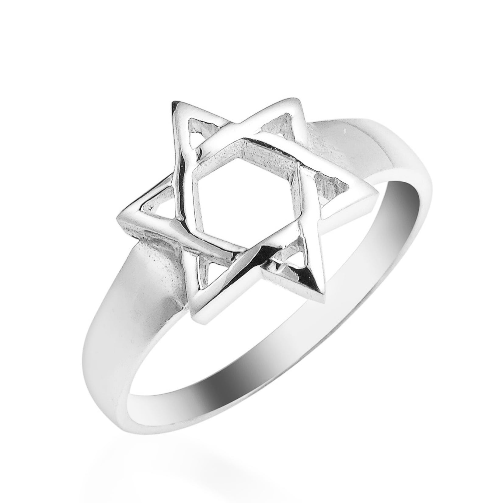 Star of David Jewish Ring Solid 925 Sterling Silver Rose Gold Judaism Gift 