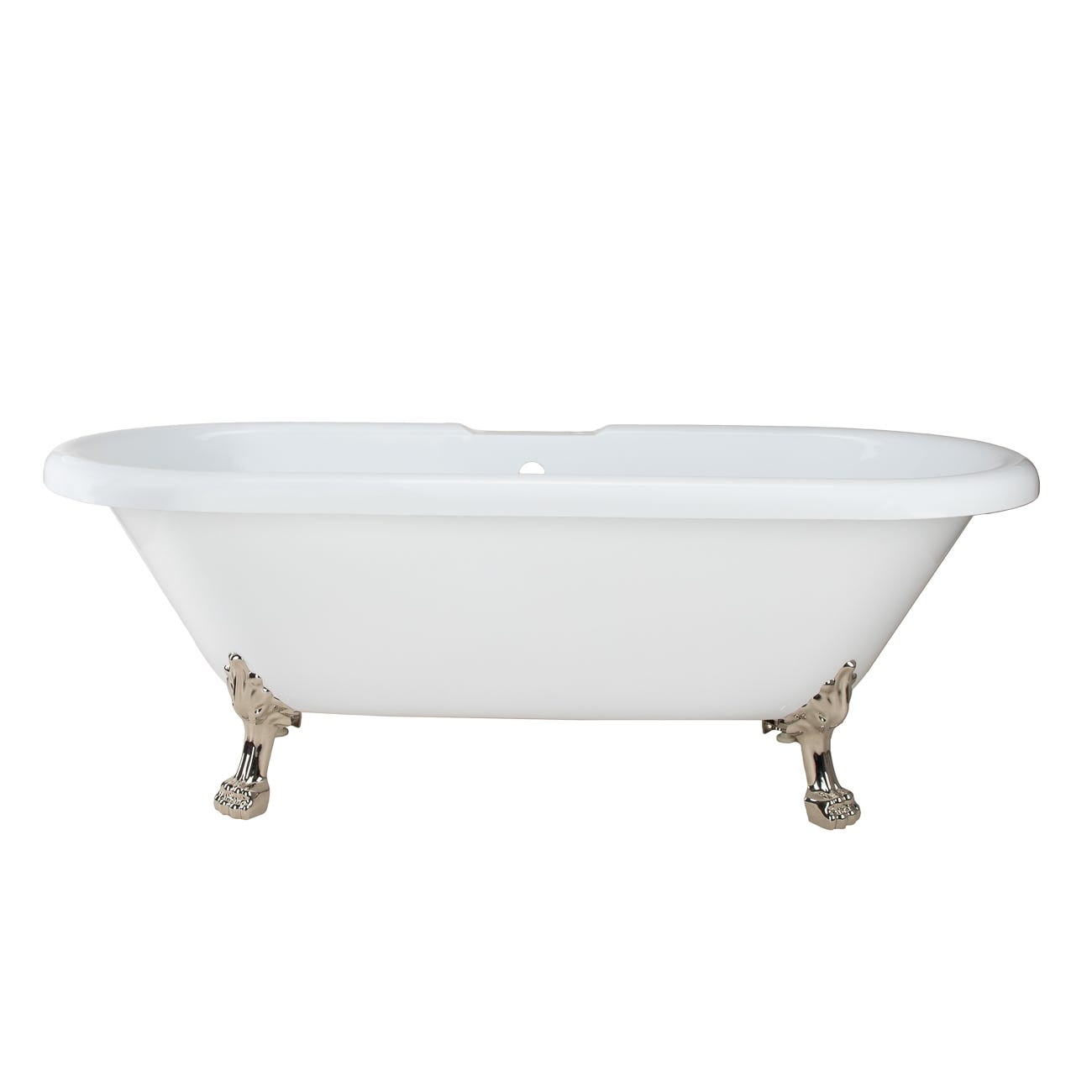 Oakmont 70 Inch Acrylic Double Ended Clawfoot Tub - Rim Faucet ...