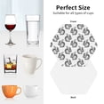 thumbnail image 6 of Lsque Black Squirrel Pattern 4" Drink Coasters Set of 4, PVC Leather Absorbent Coasters, Table Coaster Set Decorative Coffee Cup Coasters Housewarming Gift -Hexagon, 6 of 6