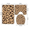 thumbnail image 3 of Beige and Black Leopard Pattern Bathroom Rugs Sets 3 Piece,Toilet Cover Set,Absorbent Non Slip Bathroom Mats Sets with U-Shaped Contour Rug Toilet Rug Set, 3 of 5