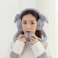thumbnail image 3 of Winter Earmuff Rabbit Ear Solid Color Moving Bunny Ear Warmer Ear Muff for Ski, 3 of 6