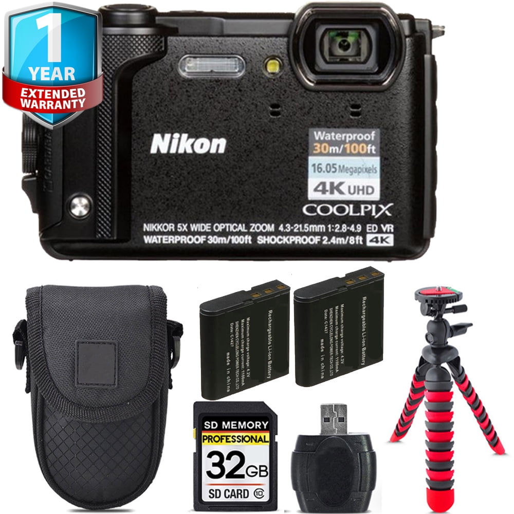 Nikon COOLPIX W300 Camera (Black) + Extra Battery + 1 Yr Warranty