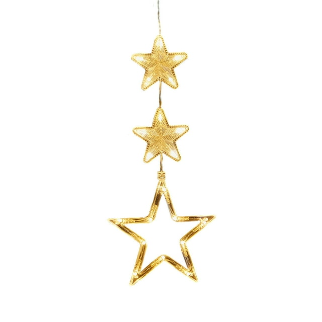 Décorations de Noël Extérieures Lumières de Fenêtre de Noël Décorations, Lampe à Ventouse Led à Piles pour Fenêtre de Noël Suspendue Blanc Chaud Éclairée pour Sapin de Noël Cheminée Fenêtre Intérieur Extérieur