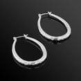thumbnail image 2 of X & O Women's Silver Plated 30mm X 40mm Tapered Hoop Earrings, 2 of 6