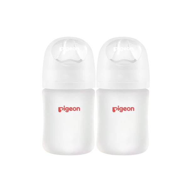 Biberón PIGEON con revestimiento de silicona en el interior de vidrio, 150 ml (x2)