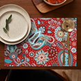 thumbnail image 5 of Set of 4 Durable Paisley Placemats, Flax Linen Heat Resistant Wrinkle Free with Colorful Vintage Boho Floral and Artistic Mandala Geometric Decor, 5 of 6