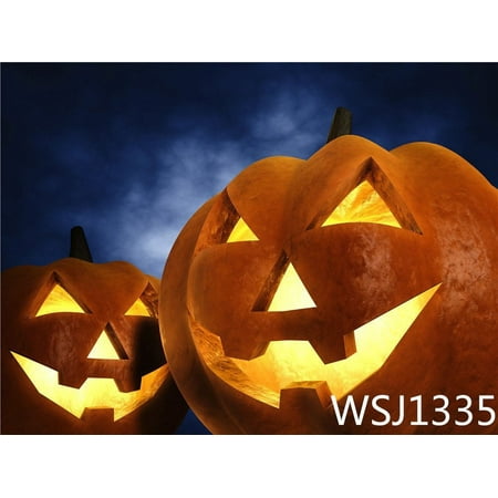 Image of MOHome 7x5ft Pumpkin Lantern Halloween Photo Backdrop Studio Photography Backdrop Background Studio Props