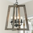 thumbnail image 1 of TOMIYA Farmhouse Light Fixtures Foyer Wood Chandelier for Dining Room, 4 Light Lantern Hanging Pendant Light for Kitchen Island Entryway, 1 of 7
