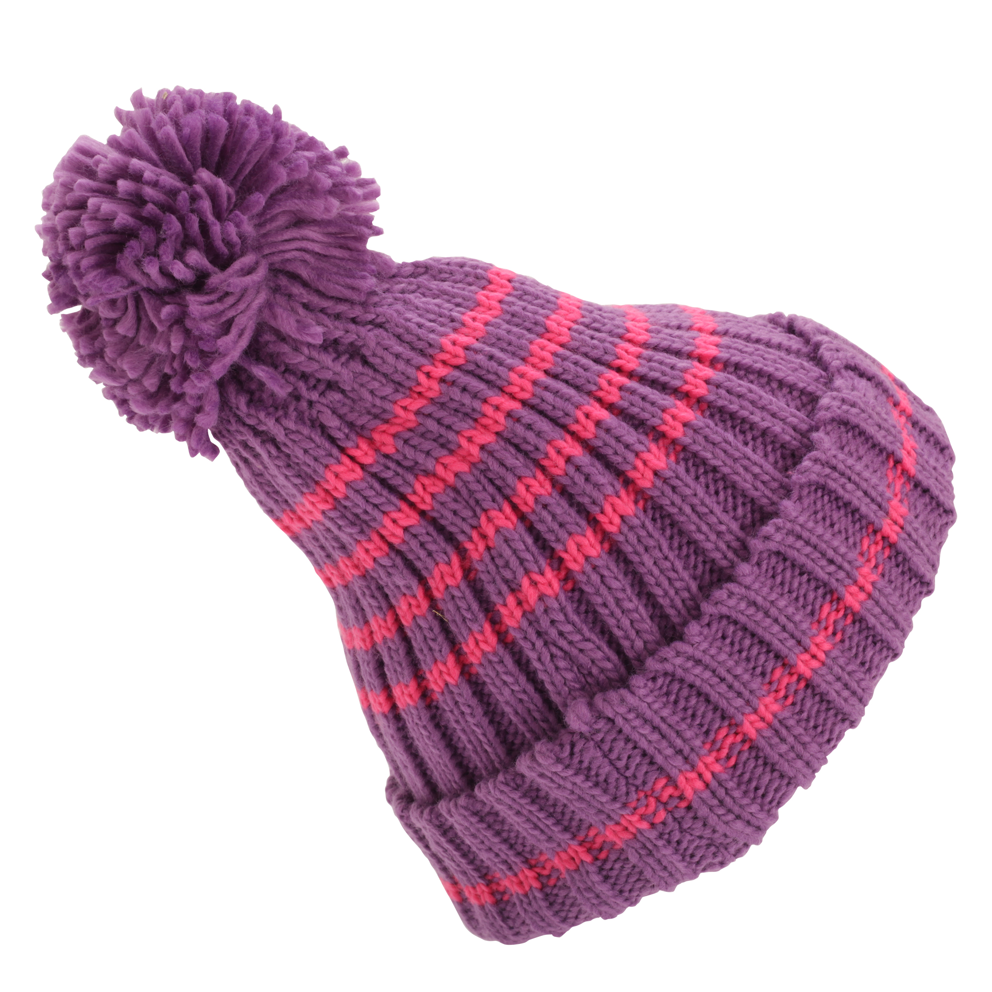 Childrens/Kids Girls Striped Winter Bobble Hat Walmart Canada