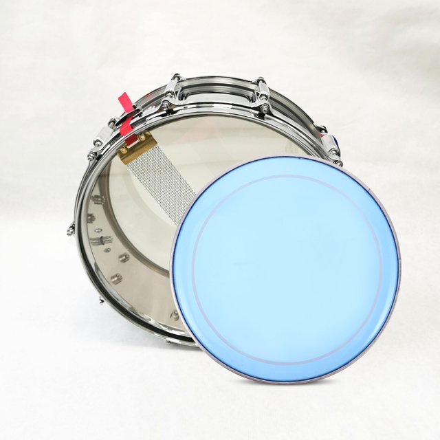 KONTONTY Caisse Claire de surface de Tambour Tête de Tambour Film Polyester Bleu 2ensemble pour Performance en Direct