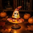 thumbnail image 5 of Halloween Decor Witch Hat Lamp, LED Halloween Night Light, Halloween Decorations Indoor, Witchy Decor for Shelf Mantel Table, Gothic Home Decoration, 5 of 7