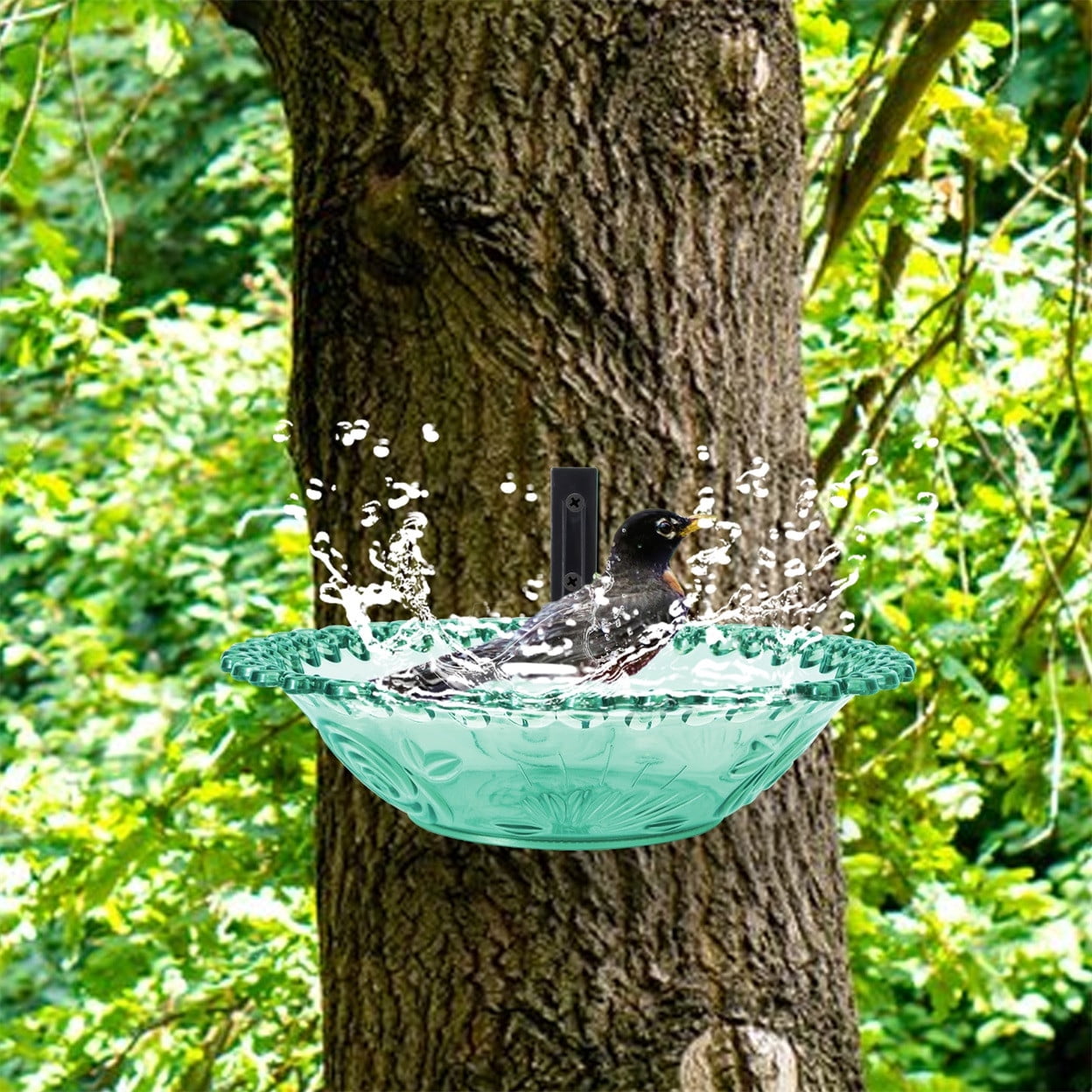 JilgTeok 5 Packs Bird Feeder Hanging Bird Bath Tray Water Bowl Outdoor Plastic Hummingbird Feeder Shower Bird Basin for Outdoors Garden Patio Decoration