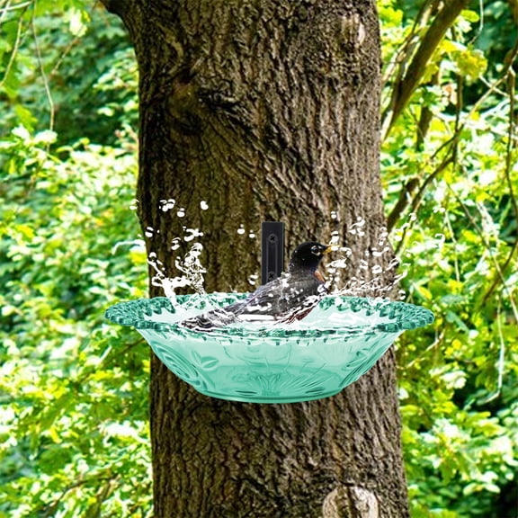 POLISE Spaces Plastic Hummingbird Bath and Feeder, Outdoor Shower Basin for Birds, 14 Inch Combined Feeder and Birdbath with Removable Parts, Easy to Clean, 1 Unit