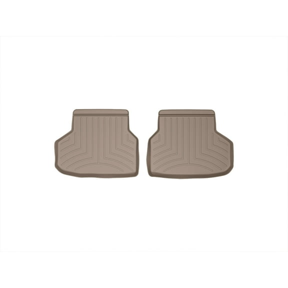 WeatherTech Custom Fit FloorLiners compatible with BMW 740i, 750i - 2nd Row (2-Piece Liner), Tan
