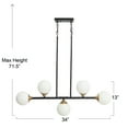 thumbnail image 2 of Robert Stevenson Lighting Lorne - Metal and Frosted Glass 5-Light Chandelier, Matte Black, 2 of 8